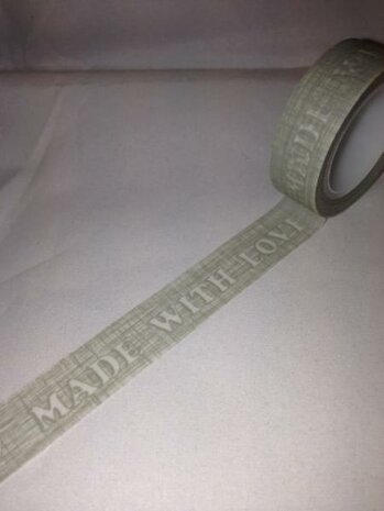 Masking tape grijs Made with love 15mm p/10m