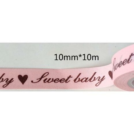 Masking tape roze sweet baby 10mm p/10m 