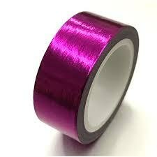 Masking tape glimmend folie 15mm p/10m roze