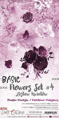 Basic FLower Set4 Purple Fuchsia 15x30.5cm p/18vel