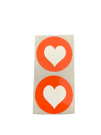 Stickers hart oranje p/20st 30mm