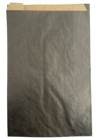Papieren zakken 16x6x27cm p/50st zwart zijvouw