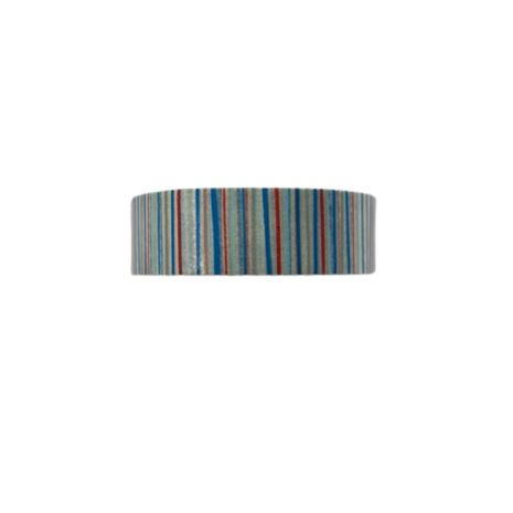 Masking tape blauw/oranje/grijs streep 15mm p/10m