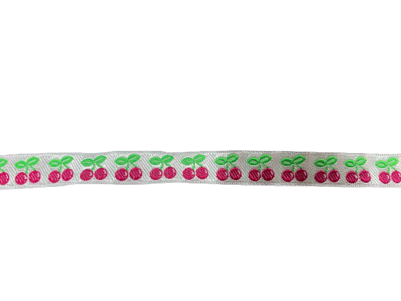 Lint kersjes 12mm p/m roze/fuchsia gewoven