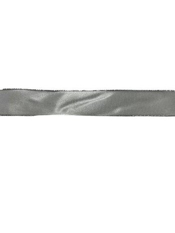Lint wit/zilver satijn 25mm p/20mtr