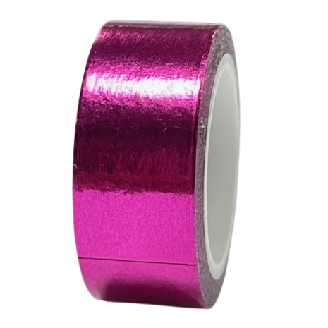 Masking tape roze glimmend folie 15mm p/10m 