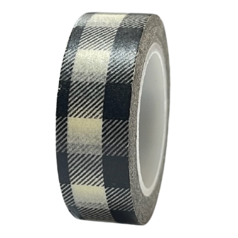 Masking tape zwart ruit groot 15mm p/10m