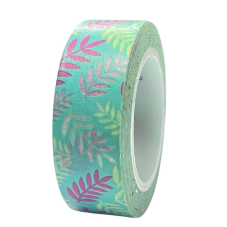 Masking tape blauw/paars veren 15mm p/10m 