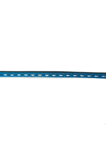 Lint blauw organza met werkje 6mm p/10m