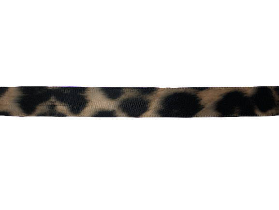 Lint luipaard satijn 15mm p/mtr 