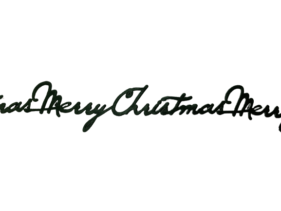 Lint groen handgeschreven Merry Christmas 20mm p/mtr