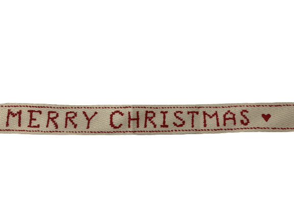 Lint rood Merry christmas 12mm p/mtr 