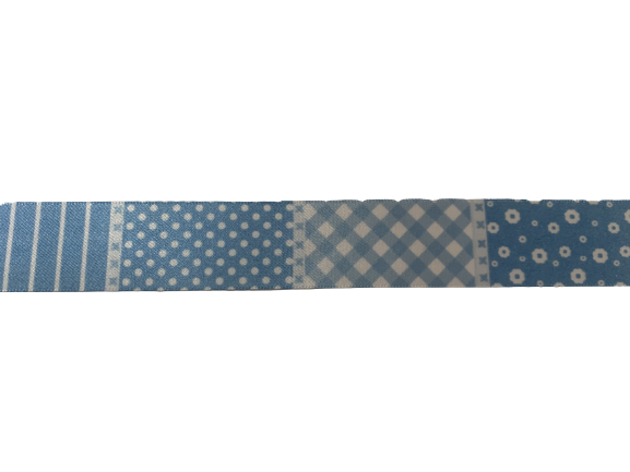 Lint blauw satijn 25mm p/mtr patchwork 