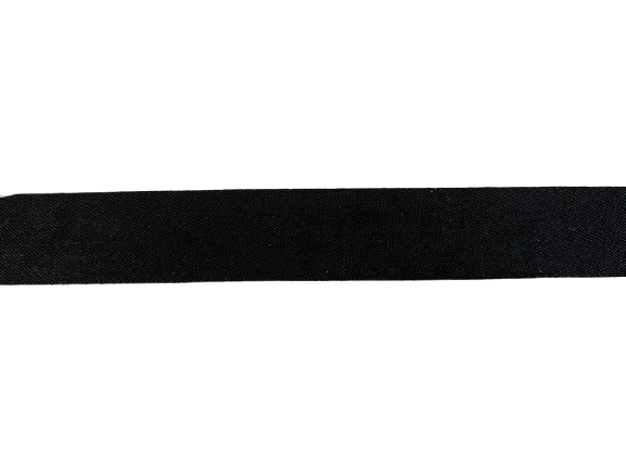 Lint zijde zwart 15mm p/mtr SYRIA