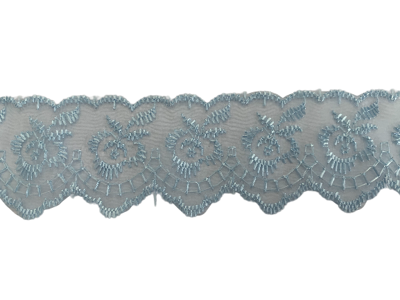 Kant blauw lace 38mm p/mtr 