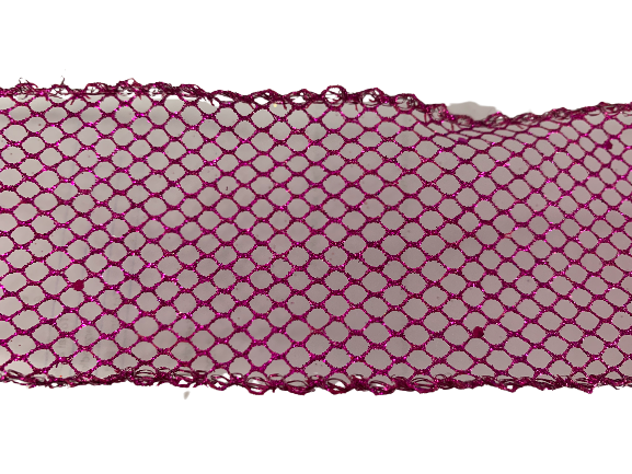 Lint fuchsia 63mm p/mtr Sparkling gaatjesband  