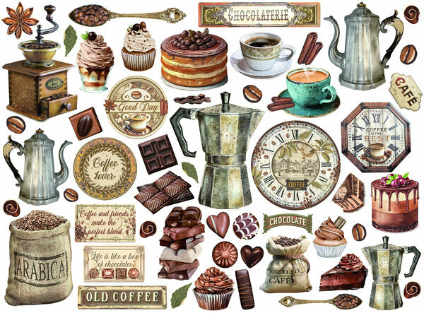 Die cuts Coffee and Chocolate p/53st