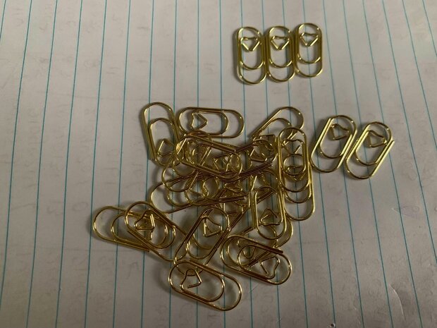 Mini paperclips goud 2cm p/25st