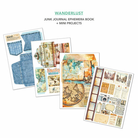 Wanderlust A4 Junk Journal Ephemera Book p/32vel