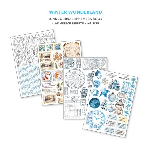 Winter Wonderland A4 Junk Journal Ephemera Book p/32vel