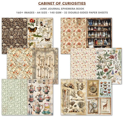 Cabinet of Curiosities A4 Junk Journal Ephemera Book p/32vel