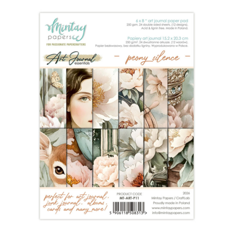 Art Journal Paper Pad 15x20cm Peony Silence p/24vel