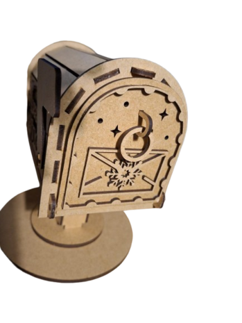 Houten mailbox op poot 25cm p/st
