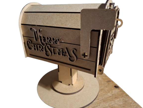 Houten mailbox op poot 25cm p/st