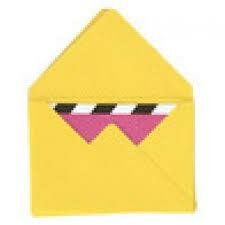 Envelop geel 4.4x3cm p/10st met kaartje klein