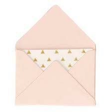 Envelop lichtroze 4.4x3cm p/10st met kaartje klein