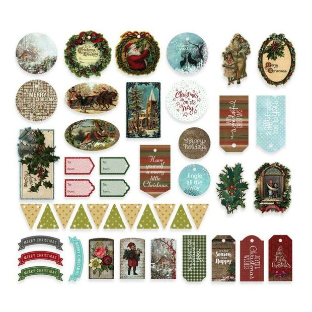 Ephemera Set Highland Christmas Diecut p/st