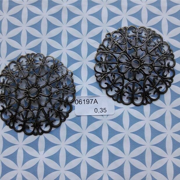 Filigraan 5cm p/st rond groot brons