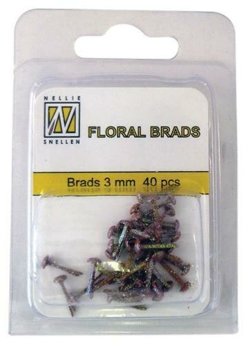 Brads bruin 3mm p/40st glitter