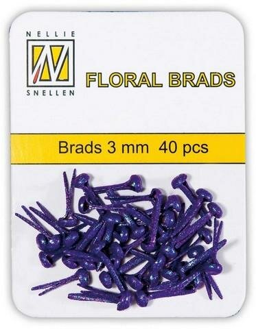 Brads paars 3mm p/40st glitter