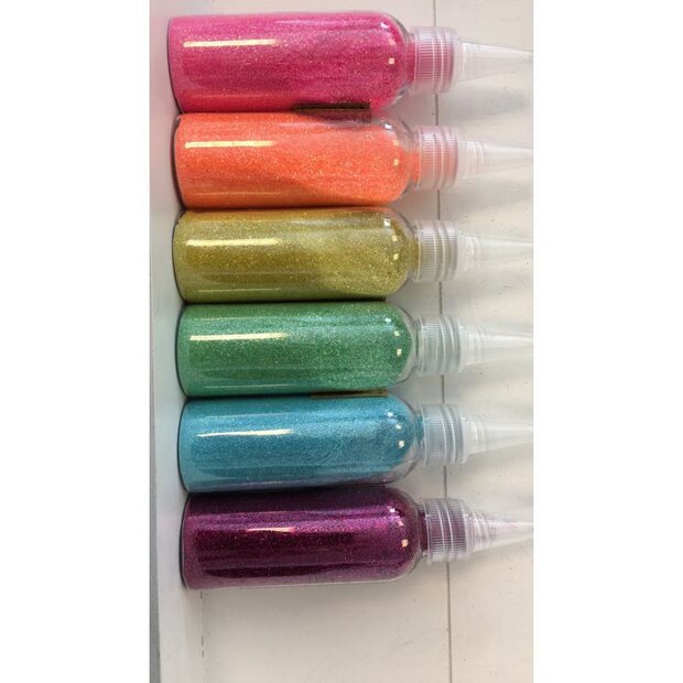 Glitter geel p/100gr in fles