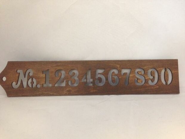 Cijfermal 24.5x5cm p/16st hout