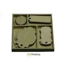 Labels ornament 10.5x10.5cm p/20st hout