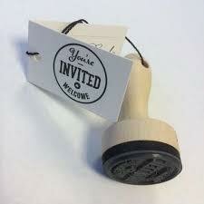Stempel ronde You&#039;re invited welcome 3cm p/st hout