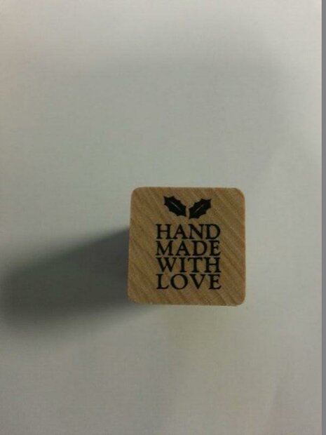 Stempel Handmade  with love p/st hout