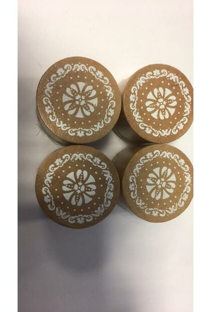 Stempel rond kant 2.9cm p/st hout