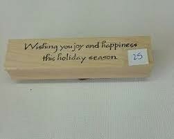Stempel tweedehands nr25 wishing you joy 10x2.5cm p/st hout 