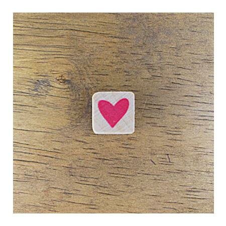 Stempel hartje 0.8x0.8cm p/5st hout