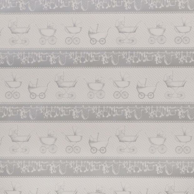 Inpakpapier baby grijs 70cm p/2mtr