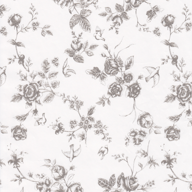Inpakpapier bloemen taupe 70cm p/2mtr EDC  
