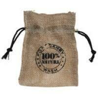 Jute zakken 7.5x10cm p/st  met print 100% nature