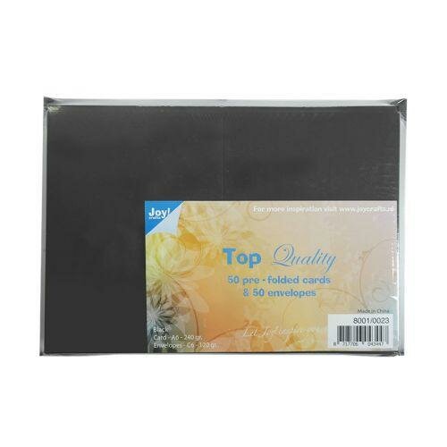 Kaarten en enveloppen zwart C6 p/50st TOP quality 
