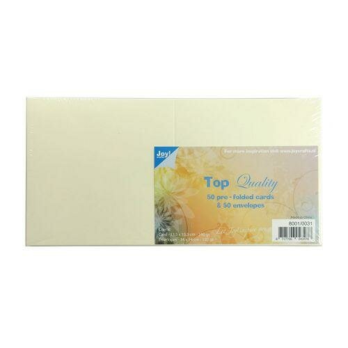 Kaarten en enveloppen creme 13.5x13.5cm p/set TOP quality 