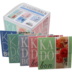 Kadobonnen flora assorti 13x13cm p/5st