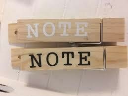 Knijper &quot;NOTE&quot; zwart 18x2.5x2.5cm p/st hout 