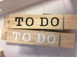 Knijper &quot;TO DO&quot; zwart 18x2.5x2.5cm p/st hout 